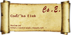 Csóka Elek névjegykártya
