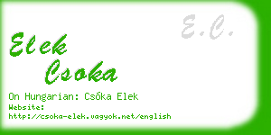 elek csoka business card